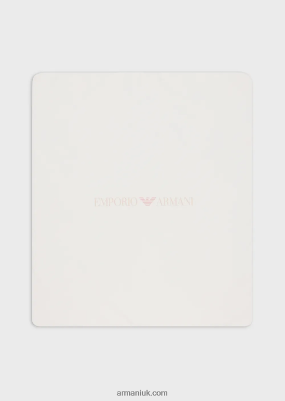 Double-Faced Blanket With Op-Art Logo And Eagles Boy VP6Z82722 Armani