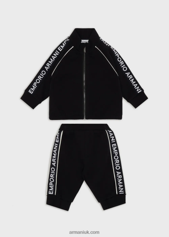 Double-Jersey Full-Zip Tracksuit With Logo Tape Boy VP6Z82725 Armani Navy Blue