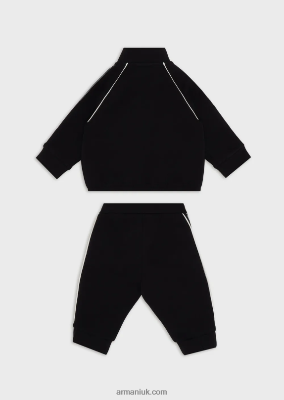 Double-Jersey Full-Zip Tracksuit With Logo Tape Boy VP6Z82725 Armani Navy Blue