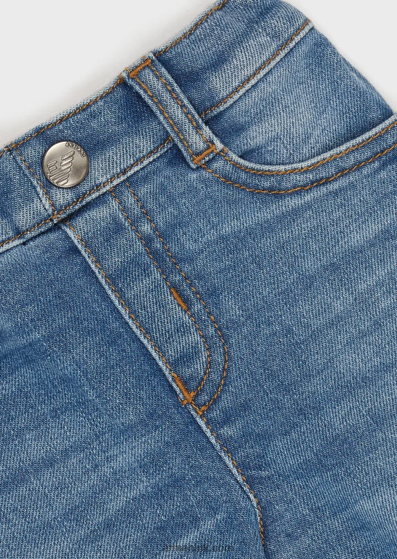 J07 Denim Jeans With Logo Insert At The Waist Boy VP6Z82703 Armani Light Blue