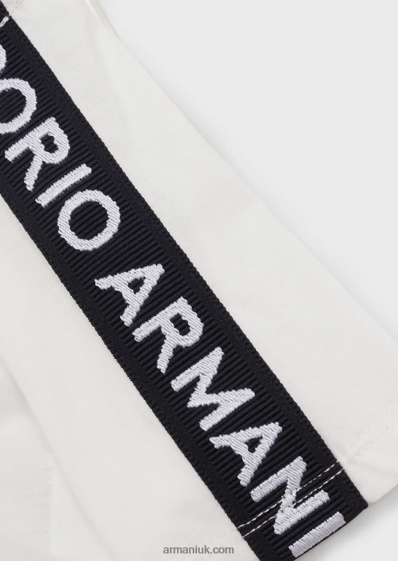 Pima-Jersey T-Shirt With Logo Tape Boy VP6Z82714 Armani White