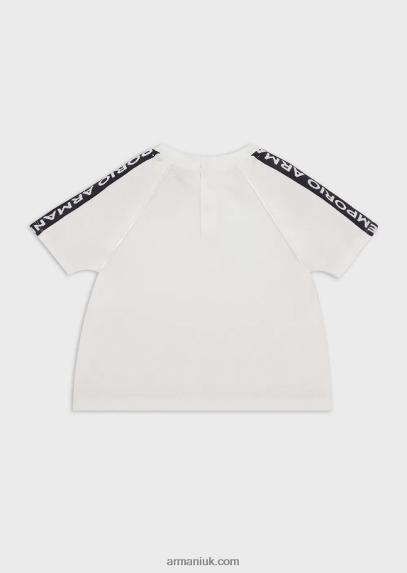 Pima-Jersey T-Shirt With Logo Tape Boy VP6Z82714 Armani White