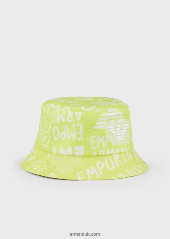 Nylon Cloche Hat With All-Over Ea Crew Lettering Boy VP6Z82503 Armani