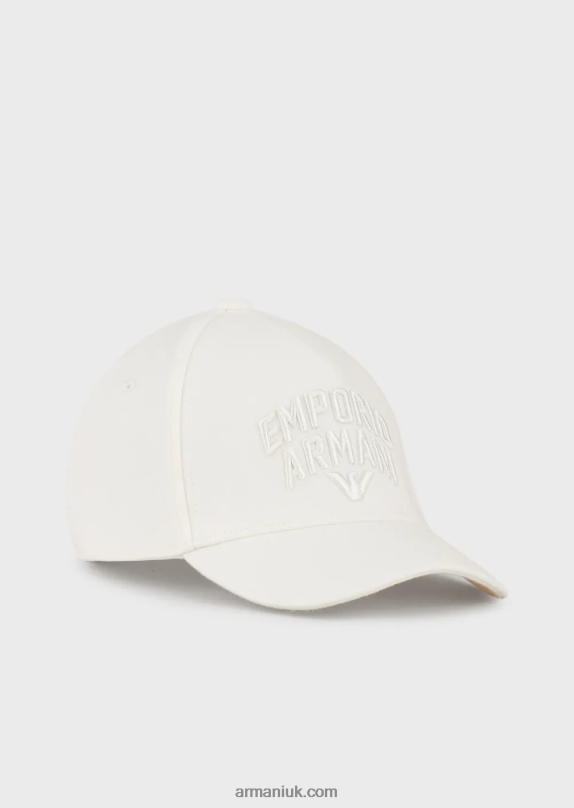 Wool-Blend Baseball Cap With Embossed Bold Logo Embroidery Boy VP6Z82485 Armani