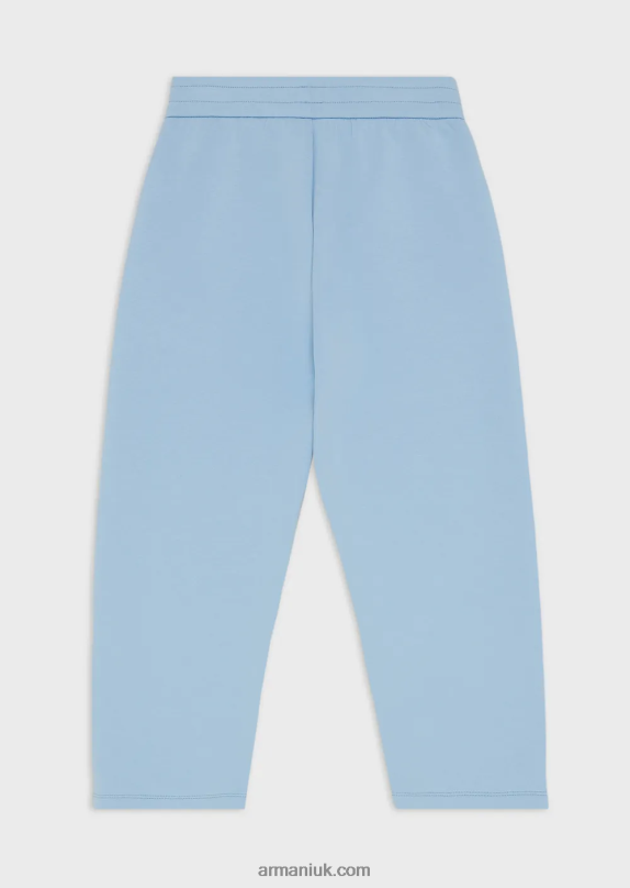 Double-Jersey Drawstring Trousers With Logo Patch Boy VP6Z82449 Armani Azure