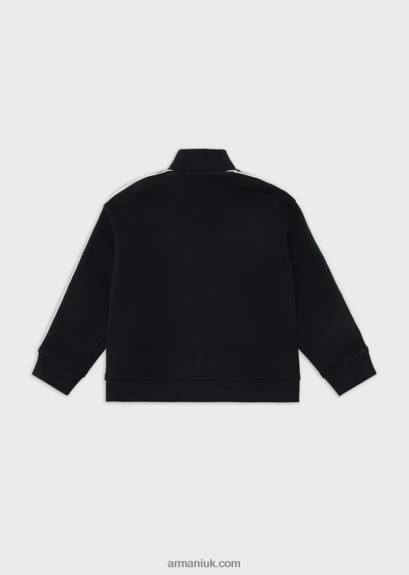 Double-Jersey Full-Zip Sweatshirt With Logo Tape Boy VP6Z82464 Armani Navy Blue