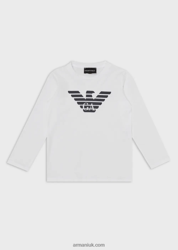 Pima-Jersey Jumper With Logo Boy VP6Z82475 Armani