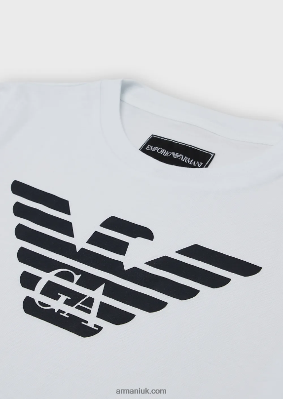 Pima Jersey Sweater With Logo Boy VP6Z82388 Armani