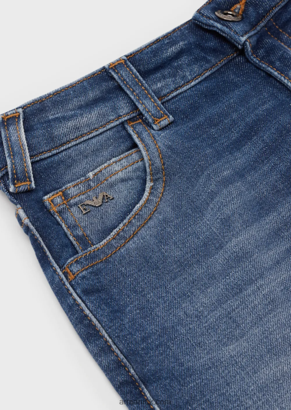 Stretch-Denim Board Shorts Boy VP6Z82416 Armani