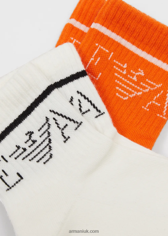 Two-Pack Of Terrycloth Socks With Jacquard Ea Logo Boy VP6Z82375 Armani