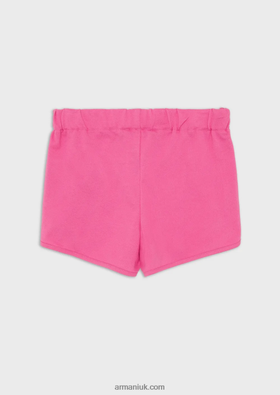 Ea Crew Pique-Jersey Shorts With Eagle Patch Girl VP6Z82569 Armani Pink