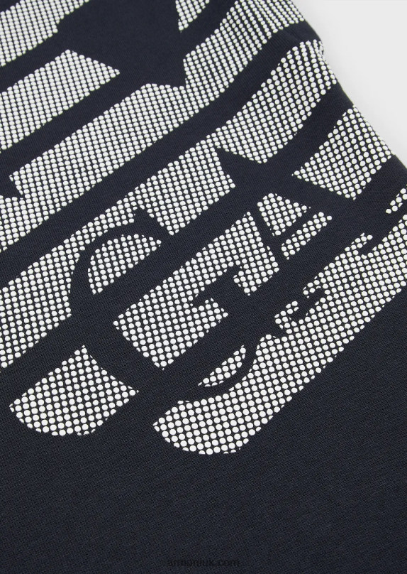 Lightweight Jersey-Fleece Dress With Oversized Eagle Pattern Girl VP6Z82566 Armani Blue Logo