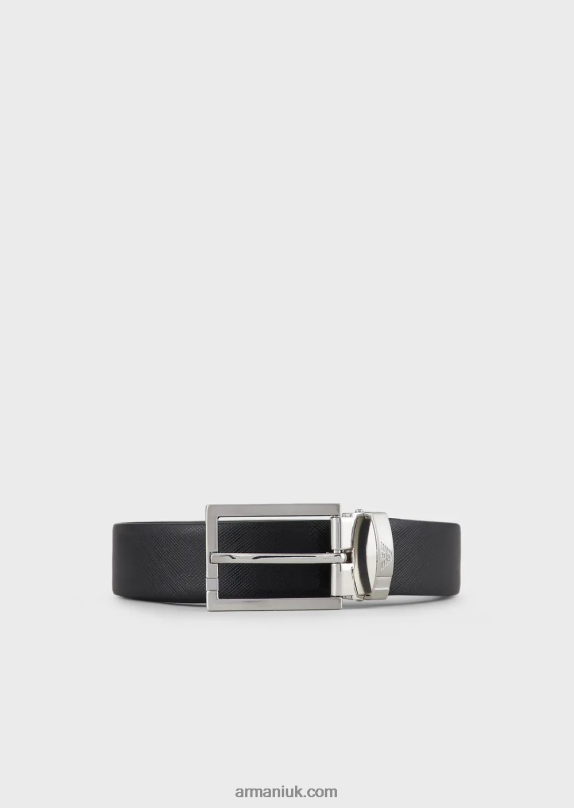 Gift Box With Reversible Belt In Saffiano Leather And Interchangeable Buckle Men VP6Z82030 Armani Black