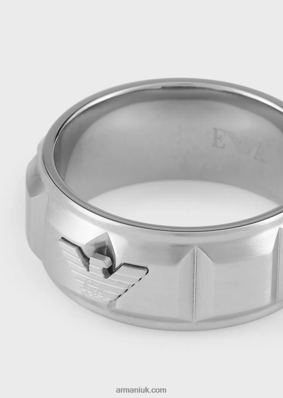 Stainless Steel Band Ring Men VP6Z82093 Armani Silver