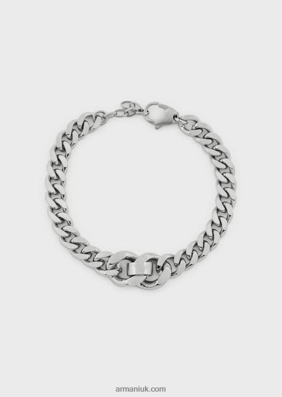Stainless Steel Chain Bracelet Men VP6Z82083 Armani Silver