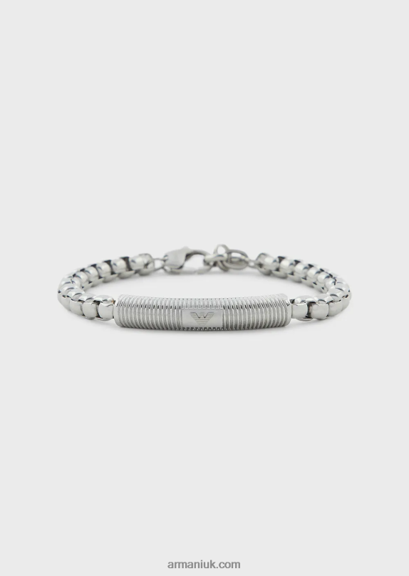 Stainless Steel Id Bracelet Men VP6Z82076 Armani Silver