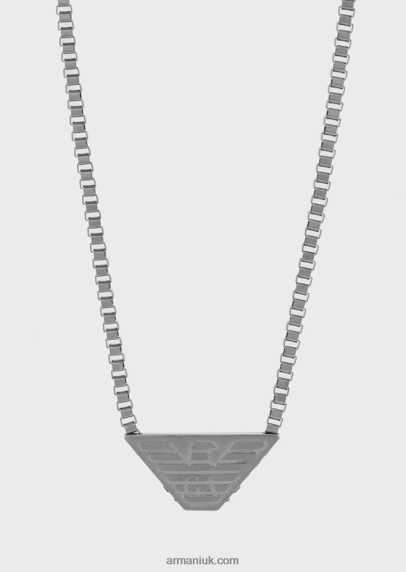 Stainless Steel Id Necklace Men VP6Z82099 Armani Silver