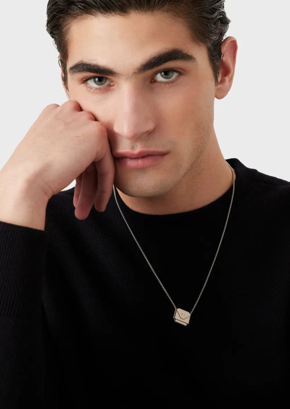 Stainless Steel Pendant Necklace Men VP6Z82078 Armani Silver