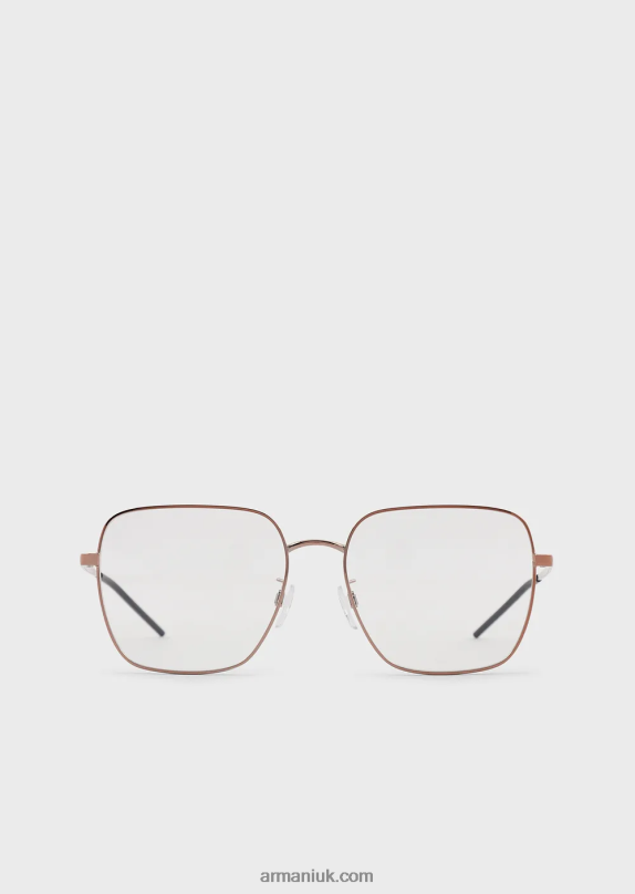 Unisex Rectangular Glasses Men VP6Z82243 Armani Rose Gold