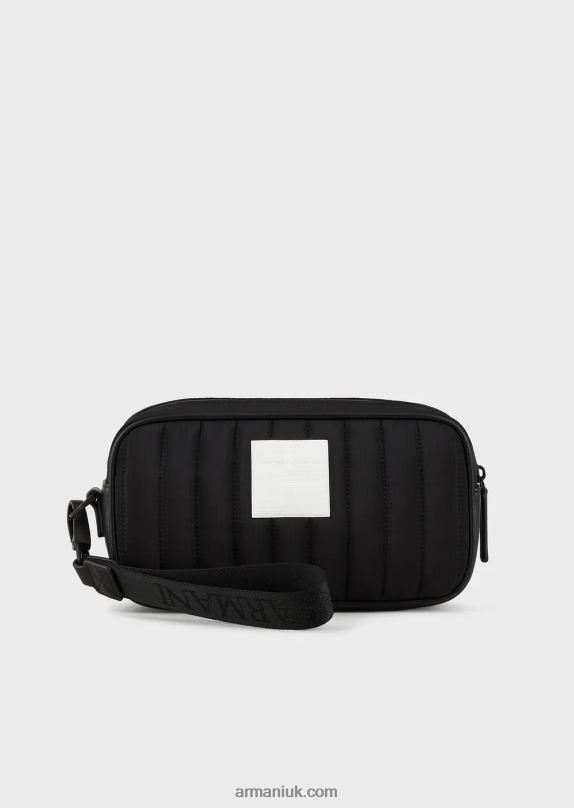 Recycled, Quilted Ripstop Nylon Washbag Men VP6Z82173 Armani Black
