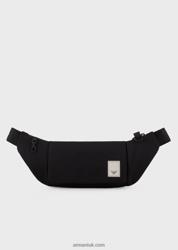 Travel Essentials Waterproof Nylon Belt Bag Men VP6Z81969 Armani Black Logo