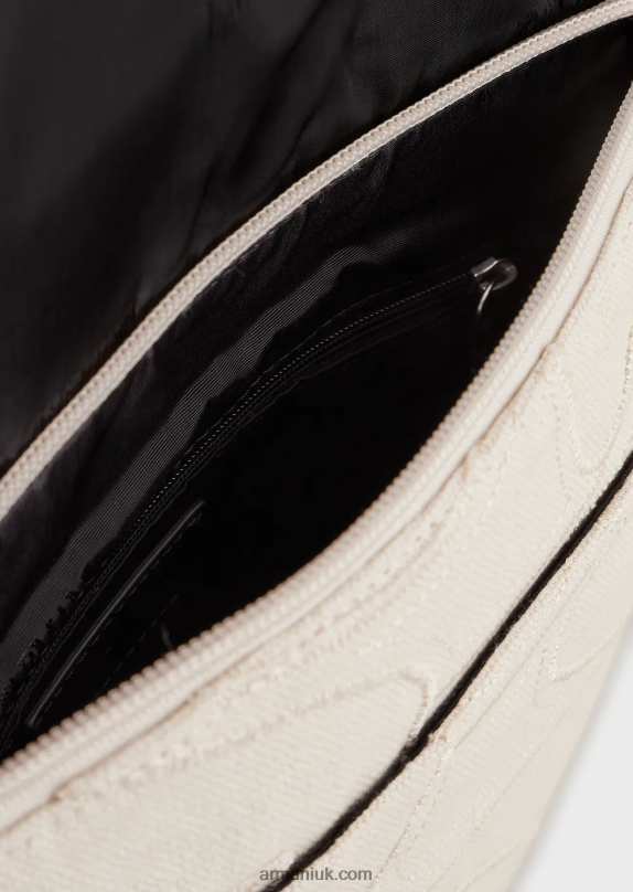 Embroidered Canvas Flat Shoulder Bag Men VP6Z81981 Armani