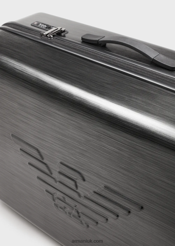 Abs Large Trolley Bag With Oversized, Embossed Eagle Men VP6Z81995 Armani Gray