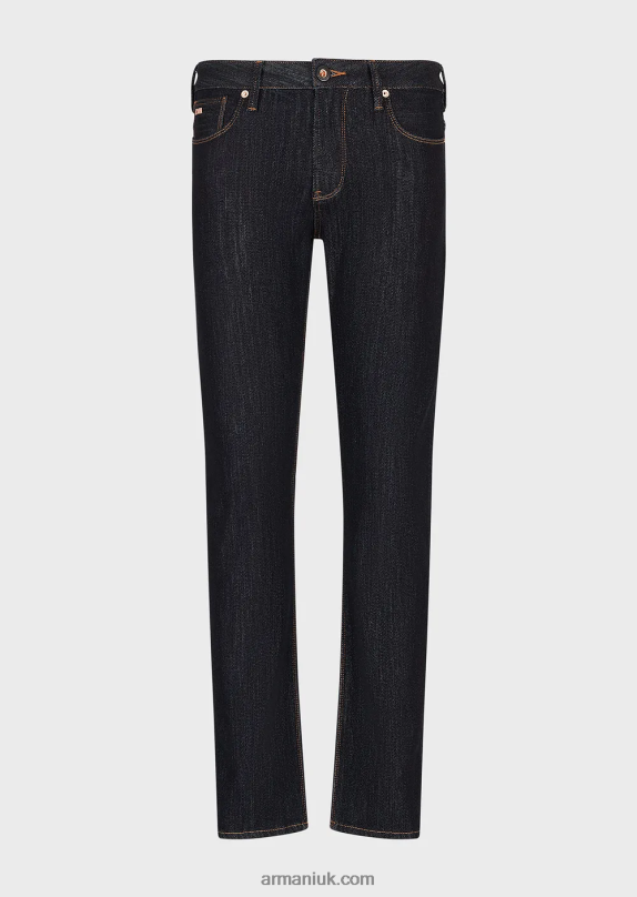J06 Slim-Fit Fake-Knit Denim Jeans Men VP6Z81161 Armani Dark Blue