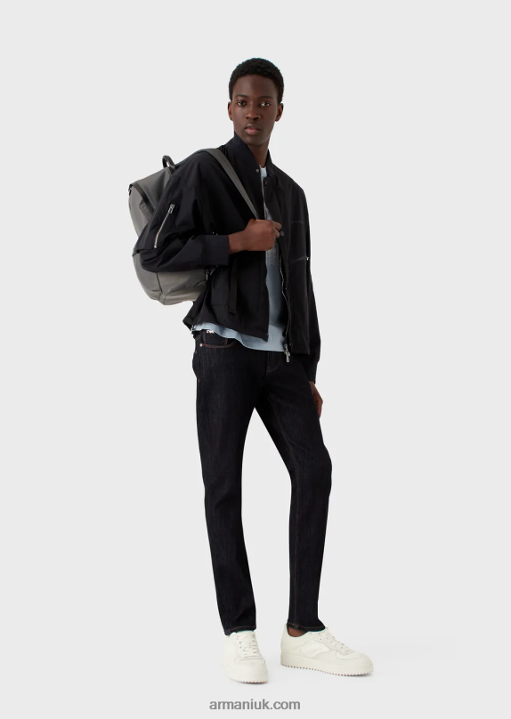 J06 Slim-Fit Fake-Knit Denim Jeans Men VP6Z81161 Armani Dark Blue