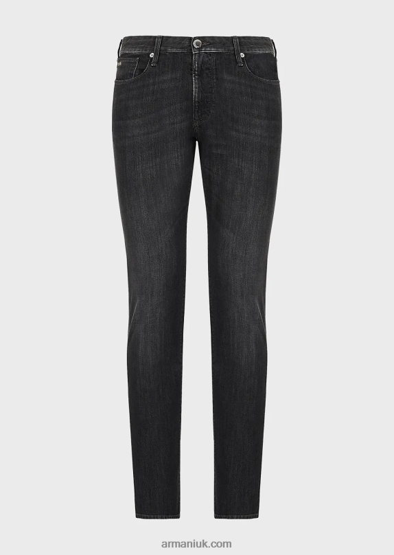 J06 Slim-Fit, Twill-Melange Jeans In Comfort Denim Men VP6Z81181 Armani Black