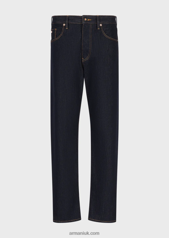 J72 Loose-Fit Reactive Blue Denim Jeans Men VP6Z81148 Armani Denim