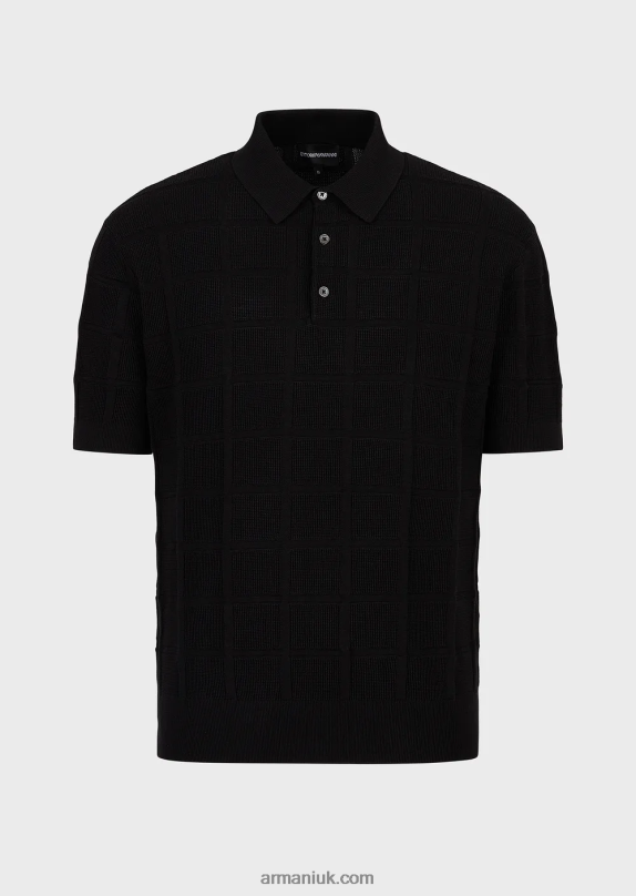 Jumper With Polo-Shirt Textured Collar With Embossed Pattern Men VP6Z81250 Armani