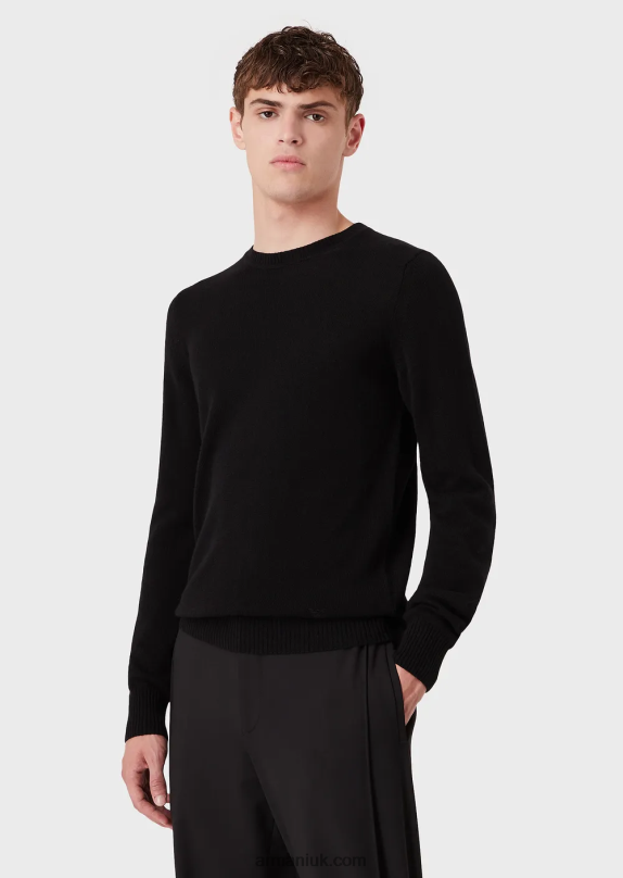 Pure Cashmere Crew-Neck Jumper Men VP6Z81266 Armani Black