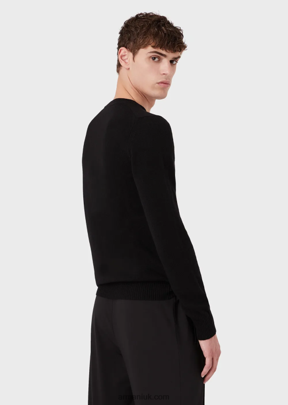 Pure Cashmere Crew-Neck Jumper Men VP6Z81266 Armani Black