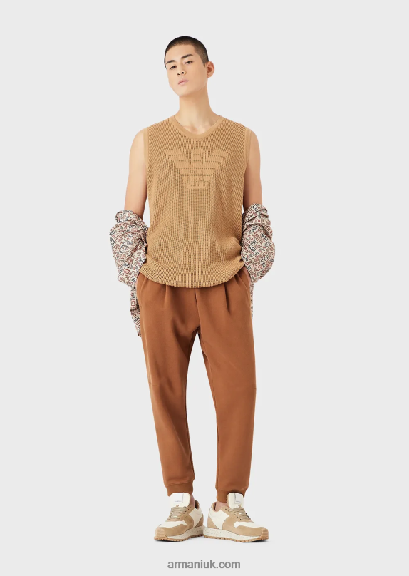 Sustainable Collection Oversized Tank Top Made From A Recycled-Yarn Knitted Mesh Men VP6Z81256 Armani