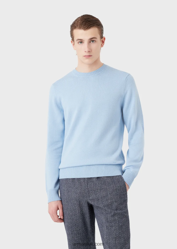 Virgin-Wool, Regular-Fit Jumper Men VP6Z81216 Armani Azure