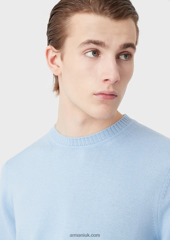 Virgin-Wool, Regular-Fit Jumper Men VP6Z81218 Armani Navy Blue