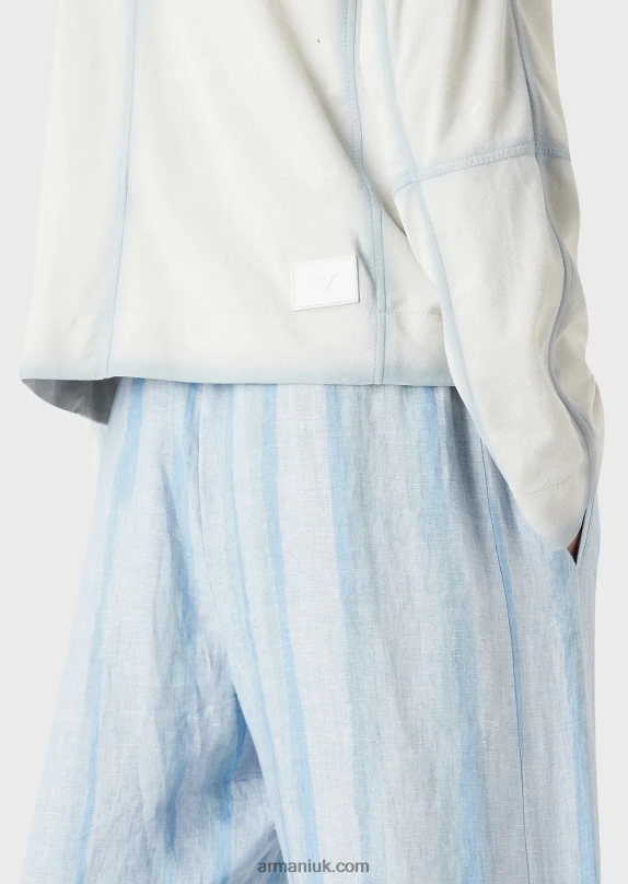 Lightweight Goatskin Suede Blouson With Handcrafted Gradient Effect Men VP6Z81293 Armani Ice