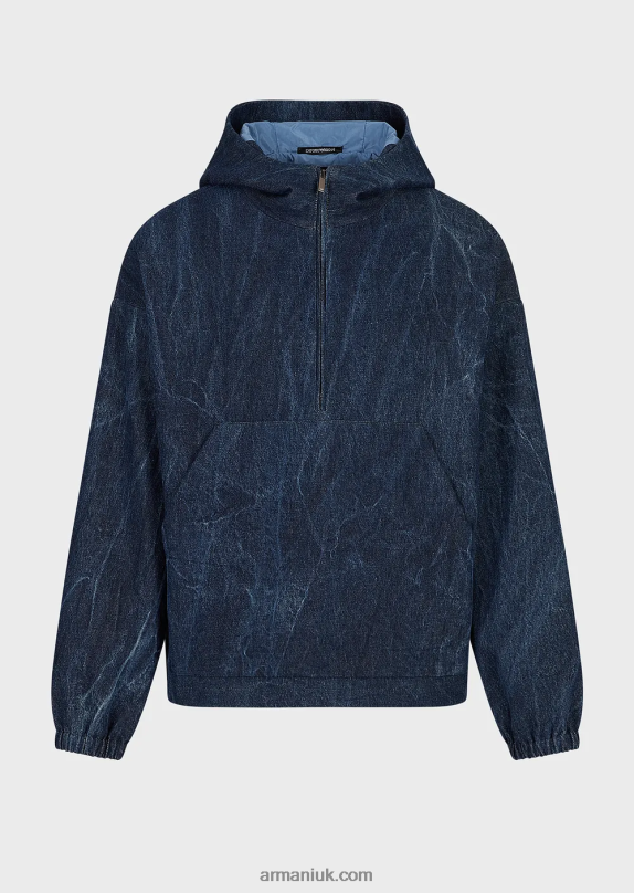 Stone-Washed Denim Anorak Men VP6Z81324 Armani