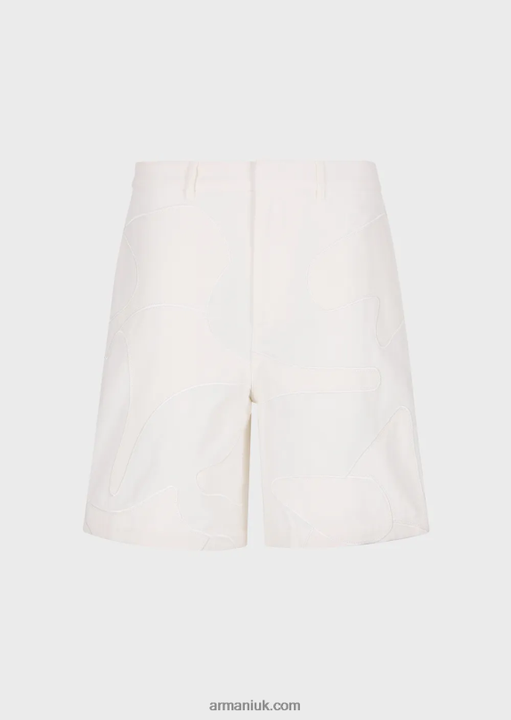 Canvas Board Shorts With Oversized Colour-Matched Camouflage Embroidery Men VP6Z81406 Armani