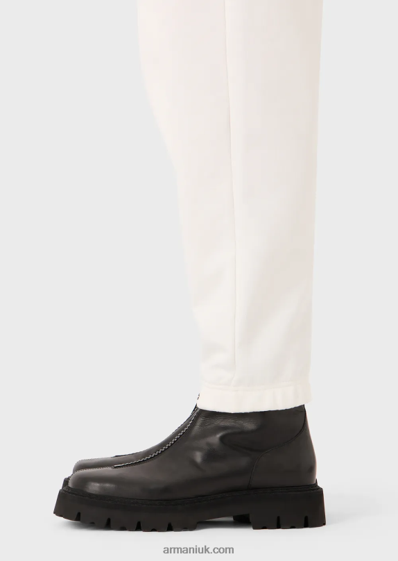 Heavy-Jersey Joggers With Bold Rubberised Logo Men VP6Z81422 Armani White