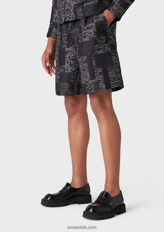 Patchwork-Effect Vanise Jacquard Board Shorts Men VP6Z81405 Armani Pattern