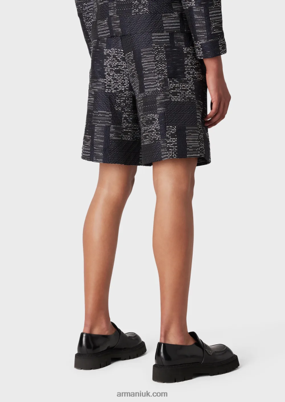 Patchwork-Effect Vanise Jacquard Board Shorts Men VP6Z81405 Armani Pattern