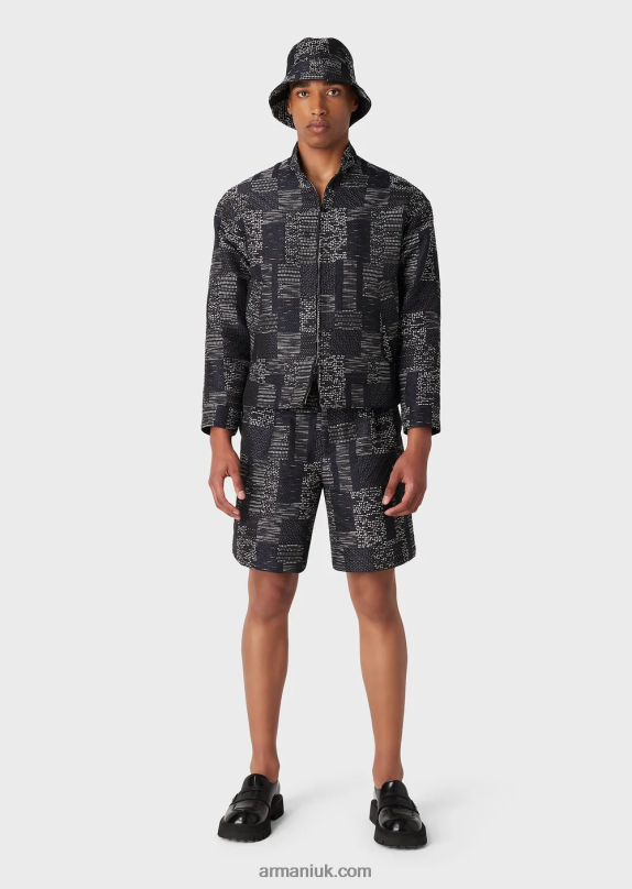 Patchwork-Effect Vanise Jacquard Board Shorts Men VP6Z81405 Armani Pattern