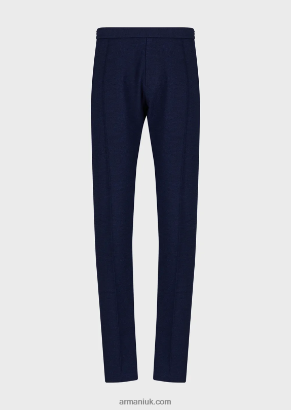 Printed Technical Seersucker Ribbed Trousers With An Elasticated Waist Men VP6Z81473 Armani Midnight Blue