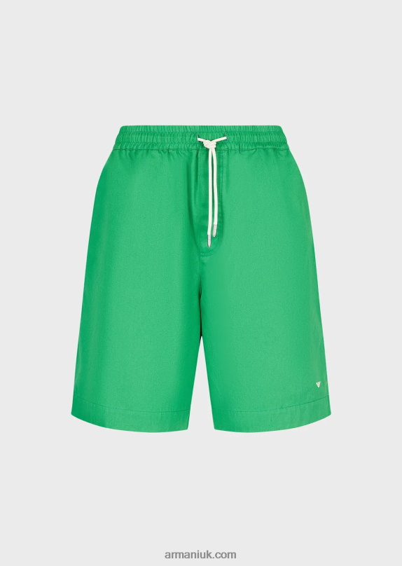 Sustainable Collection Organic-Twill Oversized Drawstring Board Shorts Men VP6Z81521 Armani Green