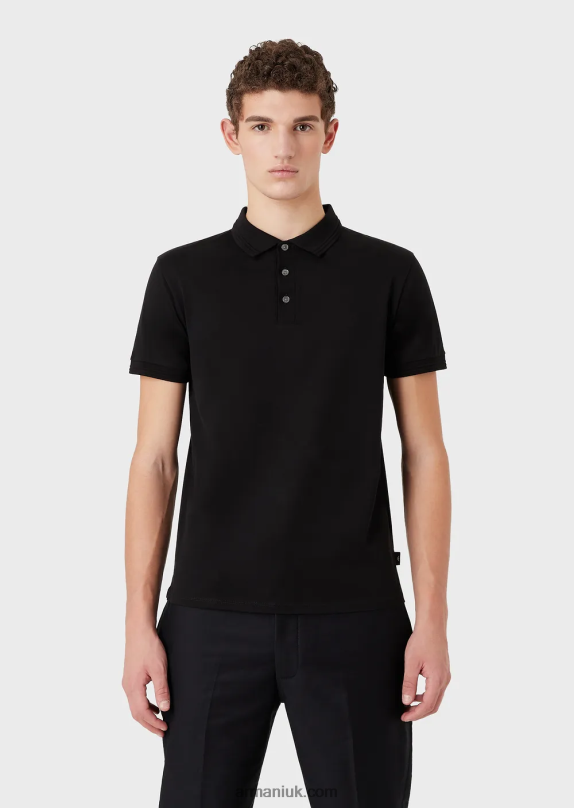 Slim-Fit Polo Shirt With Contrasting Trim Men VP6Z81540 Armani Black