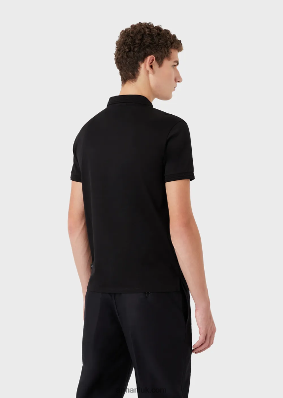 Slim-Fit Polo Shirt With Contrasting Trim Men VP6Z81540 Armani Black