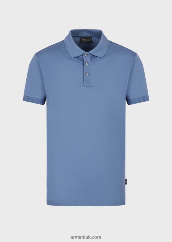 Slim-Fit Polo Shirt With Contrasting Trim Men VP6Z81542 Armani Blue