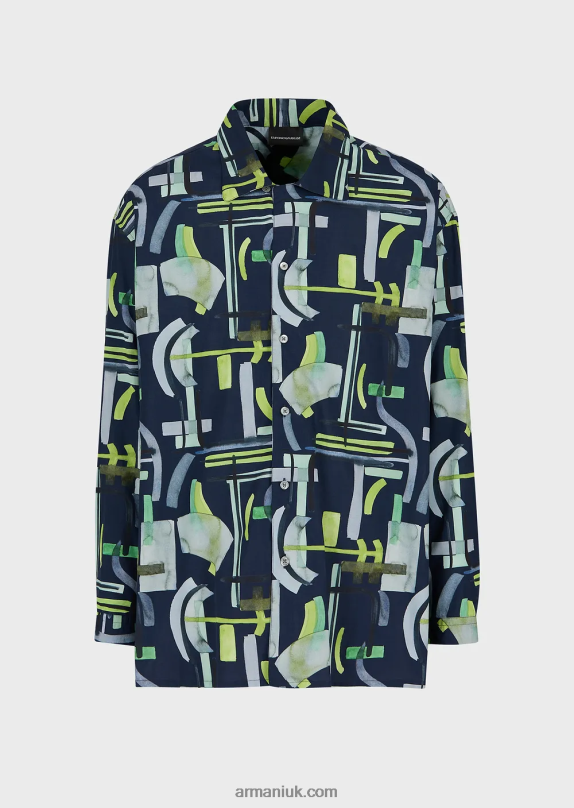 All-Over Pattern Lyocell-Blend Shirt Men VP6Z81090 Armani Pattern